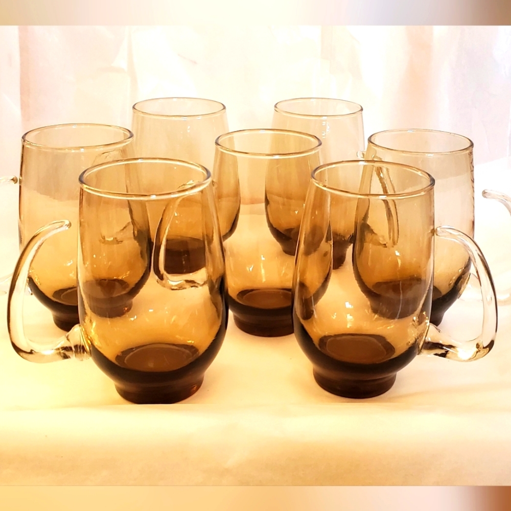 Libbey - Tempo - Tawny Open Handle Beer Mug - Set of 7 -5 1/4" Tall 16 oz